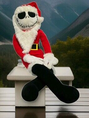 NWT DISNEY NIGHTMARE BEFORE CHRISTMAS SANTA JACK SKELLINGTON 4FT JUMBO PLUSH TOY
